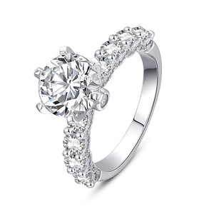 Anillo de Compromiso de Plata de Ley 925 con Circonita para Mujer, Engaste de Piedras, Certificado por Terceros, Joyería Fina, Precio de Fábrica - Product Image 1