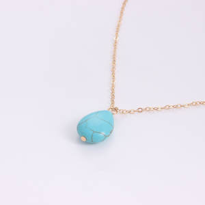 Europan y Amrican Cross-Bordr Jwlry Irrgular Txtur Turquois Pndant para mujer Elgant Fashion Vrsatil Mtal - Product Image 4