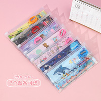 Ensemble de papeterie à thème dessin animé, fournitures scolaires pour l'école primaire, sac de rangement, cadeau pour la Journée des enfants, cadeau pour la maternelle