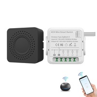Interruptores inteligentes Zigbee de 2 canales para iluminación inteligente, interruptores de control remoto compatibles con Alexa, Google Home, 1 unidad