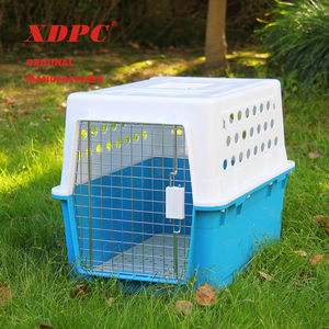 Jaula de transporte para perros y gatos, diseño de malla metálica, <span class=keywords><strong>caseta</strong></span> de plástico - Product Image 1