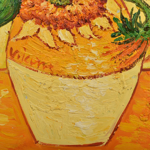 <span class=keywords><strong>Peinture</strong></span> à l'huile faite à la main en gros, motif <span class=keywords><strong>Tournesol</strong></span> de <span class=keywords><strong>Van</strong></span> <span class=keywords><strong>Gogh</strong></span>, 60x90cm, sur toile de coton et lin, art floral impressionniste pour hôtels et cafés - Product Image 6