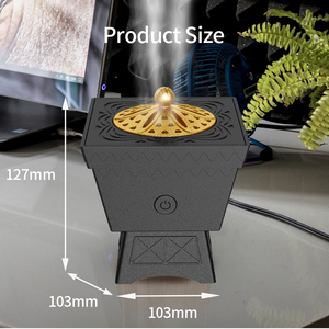 Waterless Bakhoor <b>Aroma</b> <b>Diffuser</b> Arab Style Black Gold Modern Rechargeable Portable Metal Incense Burner For Car And Hotel - Product Image 4