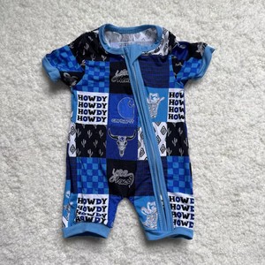 ชุดรอมเปอร์ขาสั้นผ้าไผ่แบบสวมใส่ได้สองทาง ลายตารางสีน้ำเงินแดง สำหรับวันชาติอเมริกา 4 กรกฎาคม รุ่นใหม่สั่งทำพิเศษ ระบายอากาศได้ดี สำหรับทั้งชายและหญิง ฤดูใบไม้ผลิ - Product Image 6