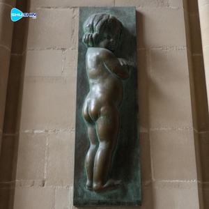 Escultura <span class=keywords><strong>de</strong></span> Pared en Relieve <span class=keywords><strong>de</strong></span> Bronce <span class=keywords><strong>de</strong></span> <span class=keywords><strong>la</strong></span> Virgen con el Niño y Querubines, Panel Decorativo <span class=keywords><strong>de</strong></span> Arte Cristiano Sagrado - Product Image 3