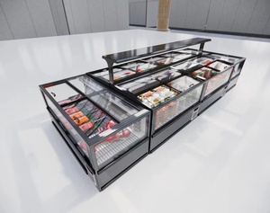 Congélateur vitrine commercial incurvé à économie d'énergie pour supermarchés, idéal pour Lulu et <span class=keywords><strong>Carrefour</strong></span> - Product Image 2