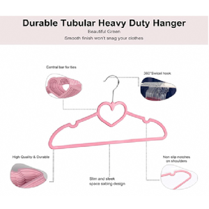 Paquete de 50 perchas ecológicas para niños, 14x8 pulgadas, perchas antideslizantes de terciopelo para bebés con gancho de Metal para mascotas, 11 libras, 5 kg para ropa - Product Image 2