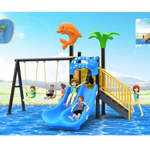 Parque Infantil Exterior con Diseño Innovador en Forma de Robot con Tobogán de Plástico, Caballito Mecánico y Otras Instalaciones de Entretenimiento - Product Image 3