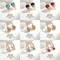 Pendientes de Aro con Zirconia en Forma de Corazón Arcoíris XUPING, Pendientes de Moda Chapados en Oro de 18K, Joyería con Dije de Corazón para Fiestas y Regalos de Amor