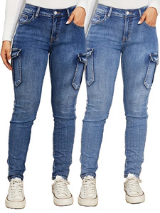 <span class=keywords><strong>Jeans</strong></span> <span class=keywords><strong>Skinny</strong></span> a <span class=keywords><strong>Vita</strong></span> <span class=keywords><strong>Bassa</strong></span> Elasticizzati con Tasche Laterali per un Vestibilità Slim e Lusinghiera, Stile Street Europeo e Americano - Product Image 1