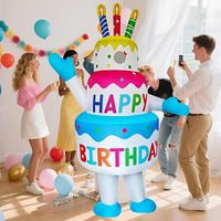 Costume de gâteau d'anniversaire gonflable amusant, déguisement gonflable pour cadeau de Noël, fête de cosplay