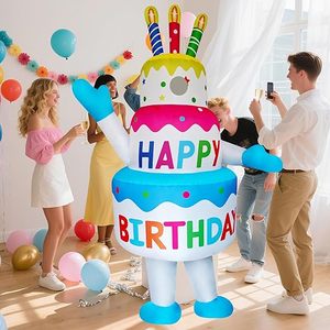 Costume de gâteau d'anniversaire gonflable amusant, déguisement gonflable pour cadeau de <span class=keywords><strong>Noël</strong></span>, fête de cosplay - Product Image 6