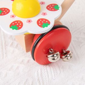 Juguete de Madera con Forma de Animal para Bebés, Seguro y Saludable, para Aprender a Caminar, Juguete Musical con Mariposas Desmontables para Empujar y Tirar - Product Image 4