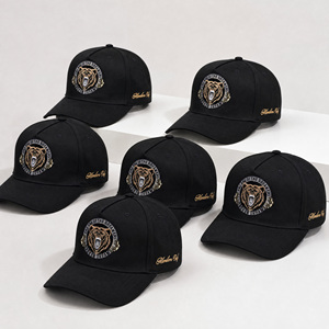Cappello Snapback Personalizzato con Logo, 5 Pannelli in Cotone Nero, Ricamo 3D Orso, Stile Streetwear Hip Hop, Produzione di Cappelli - Product Image 2