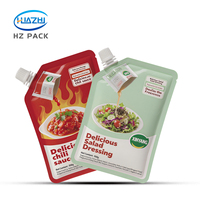 Pochette à bec verseur personnalisée en aluminium de qualité alimentaire 100ml 250ml 500ml pour emballage de Ketchup, Sauce BBQ, Bolognaise, Mayonnaise, Moutarde, Confiture, Miel