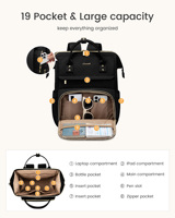 Sac à dos de travail et de voyage LOVEVOOK grande capacité, imperméable, pour ordinateur portable 15,6 17,3 18 pouces, pour femmes et hommes