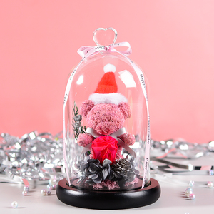 Lujosa Idea de regalo Hecha a mano Oso de Navidad conservado Oso rosa - Product Image 5