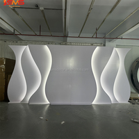 Panel de Luz LED de Fondo con Forma de Ola de Lujo SMS, Panel de Pared con Luz LED Curva Blanca de Neón para Decoración de Escenarios de Bodas y Eventos