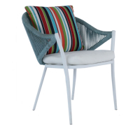 Ensemble de table à manger d'extérieur moderne en aluminium, trois pièces, pour balcon, terrasse, hôtel, avec possibilité de personnalisation