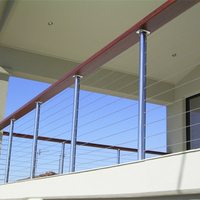 Poteau de garde-corps en câble résistant au vent, en acier inoxydable 316, pour balcon en hauteur