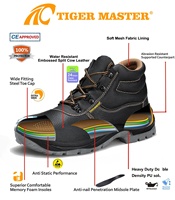 Chaussures de sécurité OEM CE S3 pour travaux de construction, avec embout en acier, anti-perforation, antistatiques, en cuir noir, antidérapantes et résistantes à l'huile pour hommes