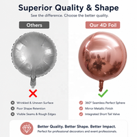 Nouveau petit 10 12 pouces 4D sphère feuille ballon couleur Pure aluminium 4D feuille ballon fête mariage décorations de noël