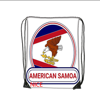 Sac à cordon rétro avec badge de la Samoa américaine, sac à dos vintage avec drapeau de la Samoa américaine, sac à cordon léger pour hommes et femmes