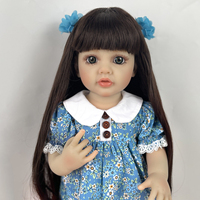 Alive Bebe Boneca Günstige Süße Realistische Stoff Körper Prinzessin Kleinkind Puppen Vinyl Gummi Baby Spielzeug Puppe Mit Langem Braunem Lockigem Haar