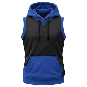 Chalecos con capucha de punto de alta calidad para hombre, con cremallera completa, para gimnasio, entrenamiento, fitness, ropa deportiva sin mangas, con cremallera, para baloncesto. - Product Image 1