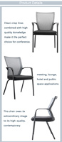 Chaise de bureau de direction moderne et économique en maille, confortable, noire, à dossier mi-haut, empilable, avec accoudoirs fixes, durable pour le bureau à domicile