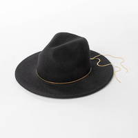 NOUVEAU SYHATS 2025 – Chapeau Fedora en feutre 100 % laine australienne avec bordure en cordon doré, large bord, logo personnalisé, OEM disponible