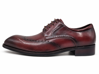 Chaussures habillées Oxford marron pour hommes, en cuir véritable, à lacets, semelle extérieure en caoutchouc, pour le bureau, la carrière, les mariages, bout pointu, vente en gros