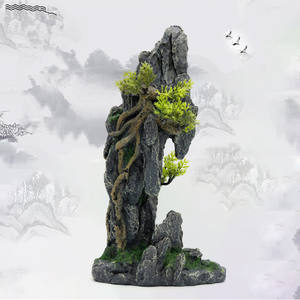 Aquarium Decoraties Groot En Hoog Uitzicht Op De Bergen Steen Betta Schuilplaats Aquarium Accessoires Decor Rots Grot Landschap - Product Image 1