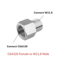Adaptateurs de boule de peinture, régulateur de réservoir de Co2 convertir l'adaptateur CGA320 fil convertir en W21.8, réservoir de Co2 standard sans broche au régulateur