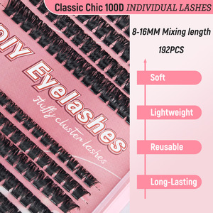 Kit d'<span class=keywords><strong>extension</strong></span> <span class=keywords><strong>de</strong></span> cils en bouquets DIY 8-16mm 20-100D, cils individuels pré-faits doux et naturels - Product Image 2