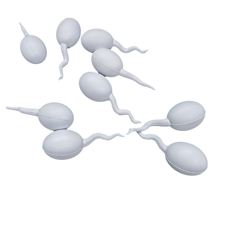 Hot-selling Custom Logo PU Foam Sperm Anti Stress Ball Fidget Toys PU Sperm Stress Relievers