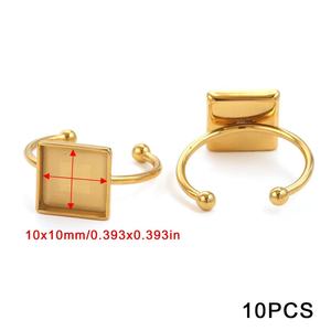 10 pièces/sac anneaux en acier inoxydable réglage de Base Cabochon <span class=keywords><strong>camée</strong></span> plateau lunette blanc fabrication de bijoux fournitures résultats - Product Image 5