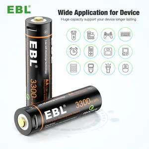 Dropshipping EBL 신상품 빠른 고용량 USB 충전식 리튬 이온 배터리 AA 리튬 배터리