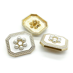 מתכת אופנה ריינסטון מתכת פרל שוק מעטפת תפירת כפתור עבור אביזרי בגד - Product Image 3