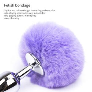 Plug Anale in Metallo con 10 Colori per un Divertimento Sexy, Plug Anale a <span class=keywords><strong>Coda</strong></span> <span class=keywords><strong>di</strong></span> <span class=keywords><strong>Coniglio</strong></span> in Metallo Rosa con Fiocco, Butt Plug con <span class=keywords><strong>Coda</strong></span> - Product Image 4