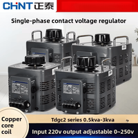 Régulateur de tension AVR de type contact AC CHINT TDGC2, haute puissance, monophasé 220V, triphasé 380V, 50Hz, 0,5-3 KVA, cuivre