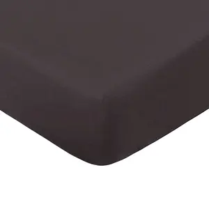 Plain Style Breathable Baby Bed Fitted Crib Sheet Jersey Cotton Baby Sheets Black