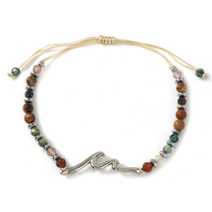 Pulsera Go2boho Wave <span class=keywords><strong>de</strong></span> Acero Inoxidable, Joyería <span class=keywords><strong>de</strong></span> Surf, Cadena con Cuentas <span class=keywords><strong>de</strong></span> Piedras <span class=keywords><strong>de</strong></span> Colores, Ajustable, Regalo <span class=keywords><strong>de</strong></span> Playa para Mujer - Product Image 5