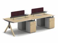 Postes de travail modulaires en bois écologiques de luxe modernes pour personnel, avec cloisons personnalisables en couleurs