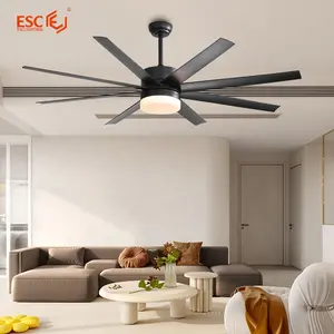 ESC oturma odası led ışıklı tavan fanı 60 inç abs bıçakları avustralya sessiz büyük tavan fanı ışıkları ile