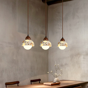 Wabi Sabi Terrazzo Pendant <b>Light</b> Vintage Nordic <b>Bedroom</b> Bedside Dining Room <b>Chandelier</b> - Product Image 4