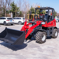Chargeurs sur pneus agricoles CE mini 1,2t/1,5t/2t, machines de terrassement diesel, mini-chargeur frontal avec déneigement