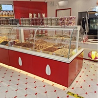 Innen architektur der Bäckerei Nuss-und Trocken frucht vitrine Trocken frucht-und Snack regale Lebensmittel Staub dichter Verkaufs schrank
