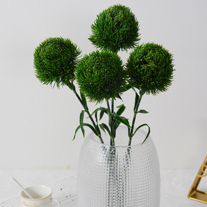 Vente directe d'usine, fleurs artificielles en caoutchouc souple, carnations vertes, arrangement floral, décoration d'intérieur, style moderne - Product Image 3