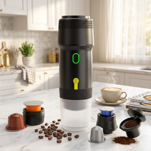 Portable <b>Coffee</b> <b>Machine</b> 7500mAh Large Battery DC Charging Cold Hot Brew Handheld Espresso Maker Compact for Car Outdoor Hiking - Product Image 1
